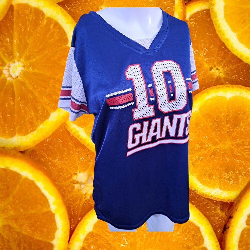 NFL Women's‎ Blue #10  Manning New York Giants V-Neck Jersey Size L